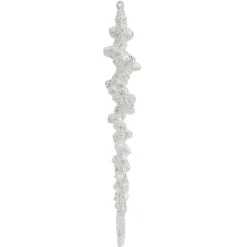 KAEMINGK Stalactite à suspendre (H25 cm) Glace pailleté Blanc New