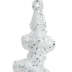 KAEMINGK Stalactite à suspendre (H25 cm) Glace pailleté Blanc New