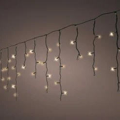 EMINZA Stalactite lumineuse 20 m 490 LED câble noir Stars Blanc chaud doré Blanc chaud doré - câble noir Online