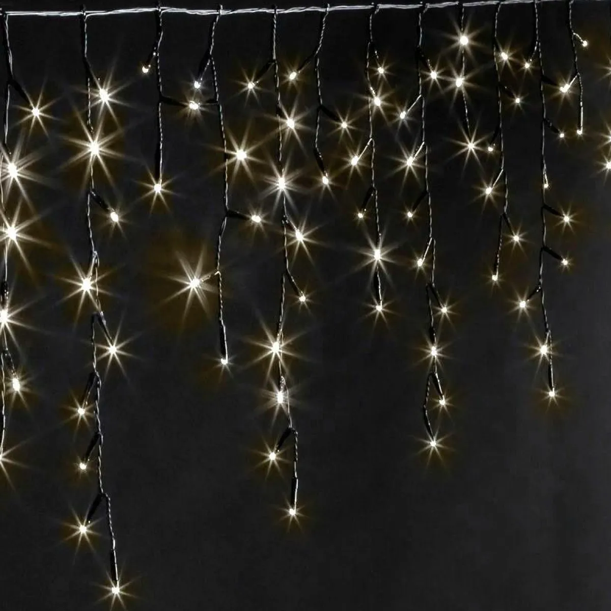 EMINZA Stalactite lumineuse 11 m 259 LED câble noir Stars Blanc chaud Blanc Chaud - câble noir Clearance