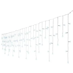 EMINZA Stalactite lumineuse 20 m 490 LED câble blanc Stars Blanc froid Blanc Froid - câble blanc