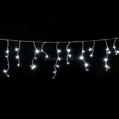 EMINZA Stalactite lumineuse 11 m 259 LED câble blanc Stars Blanc froid Blanc Froid - câble blanc Hot