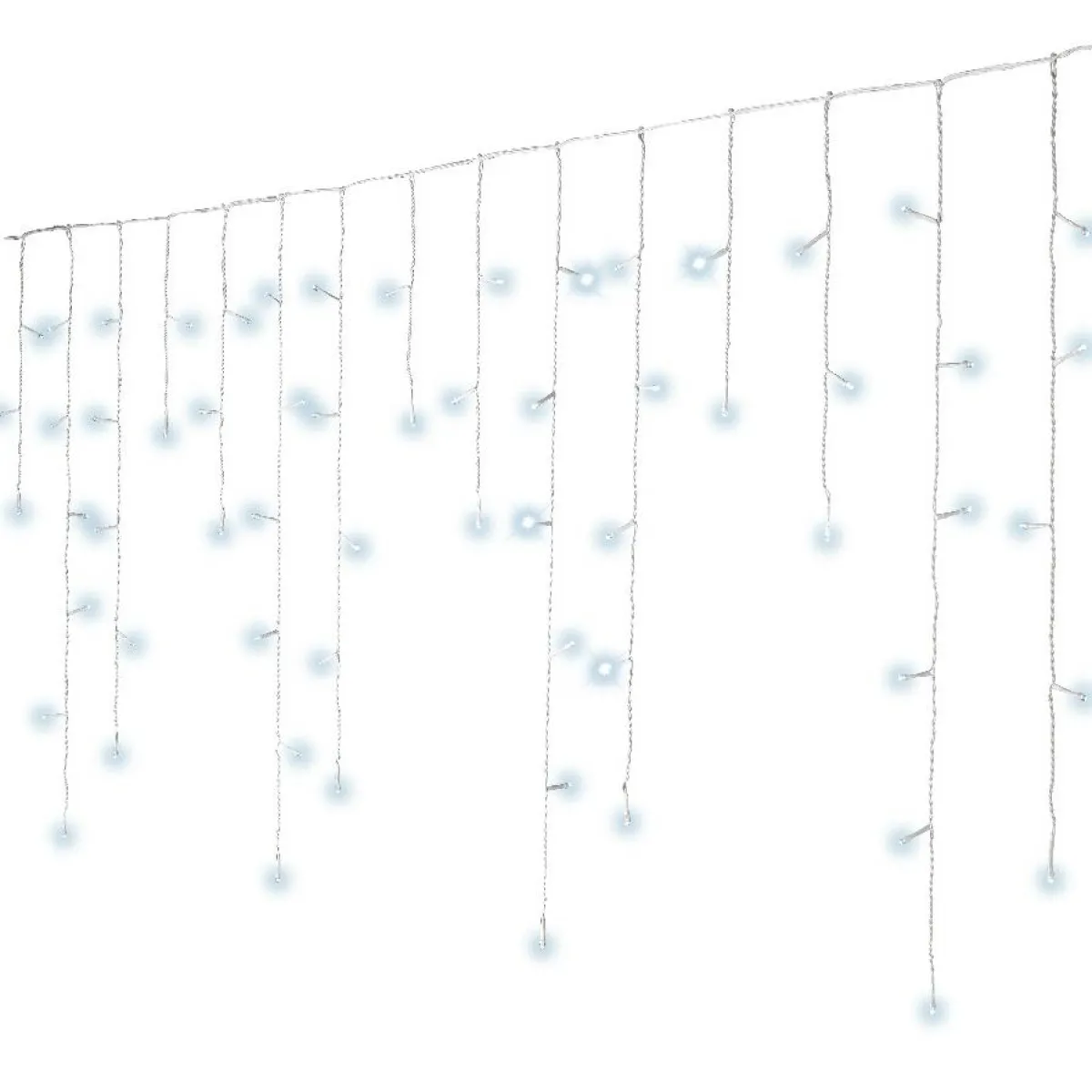 EMINZA Stalactite lumineuse 11 m 259 LED câble blanc Stars Blanc froid Blanc Froid - câble blanc Hot