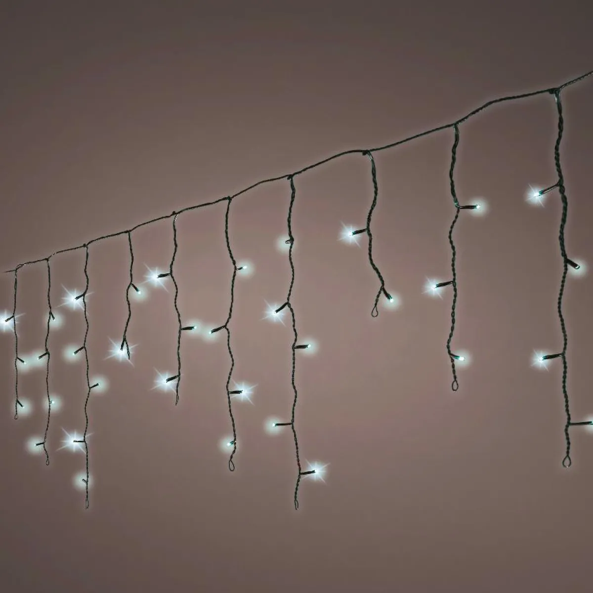 EMINZA Stalactite lumineuse 11 m 259 LED câble noir Stars Blanc froid Blanc Froid - câble noir Outlet