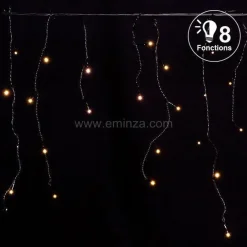 EMINZA Stalactite lumineuse 7,50 m 175 LED câble noir Blanc chaud Sale