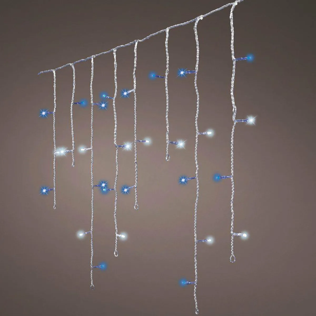 EMINZA Stalactite lumineuse 7,50 m 175 LED câble blanc Stars Bicolore Bleu et blanc froid Bicolore Bleu / Blanc froid - câble blanc Discount