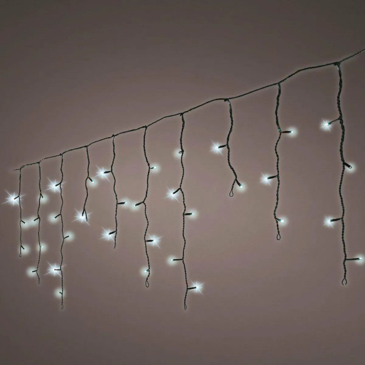 EMINZA Stalactite lumineuse 7,50 m 175 LED câble noir Blanc froid