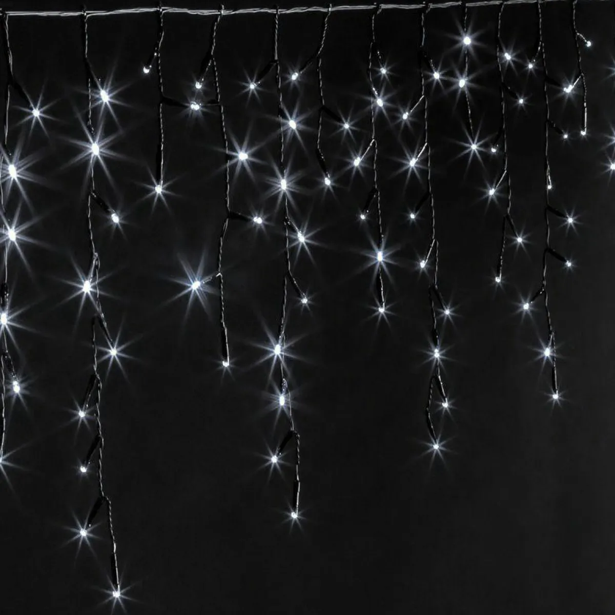 KAEMINGK Stalactite lumineuse 11 m 259 LED câble noir Stars Blanc froid Blanc Froid - câble noir Outlet