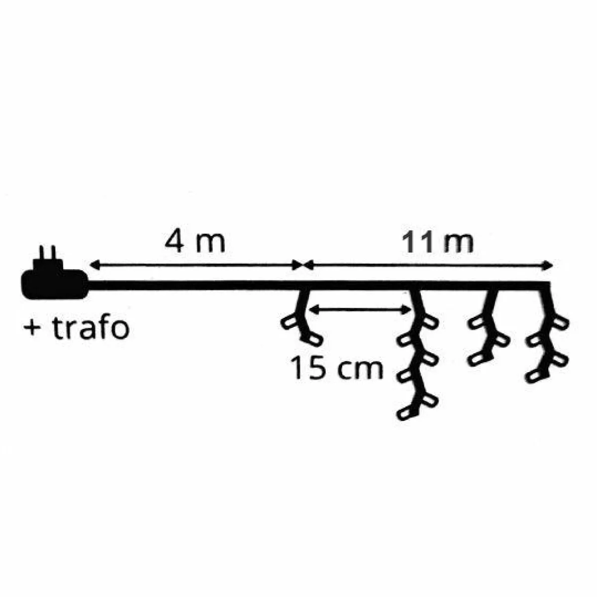 KAEMINGK Stalactite lumineuse 11 m 259 LED câble noir Stars Blanc froid Blanc Froid - câble noir Outlet