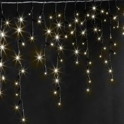 EMINZA Stalactite lumineuse 30 m 900 LED câble noir Stars Grande hauteur XL Timer Blanc Chaud Blanc Chaud - câble noir Online