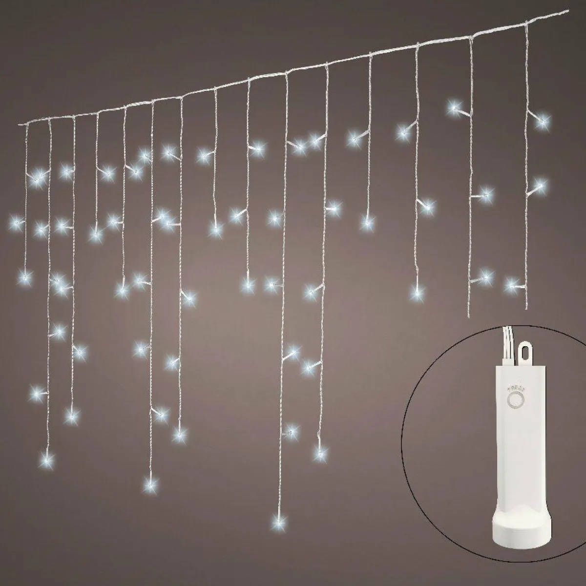 KAEMINGK Stalactite lumineuse à piles 7 m 192 LED Durawise Blanc froid Best