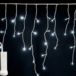 KAEMINGK Stalactite lumineuse à piles 14 m 384 LED câble blanc Durawise Blanc froid Discount