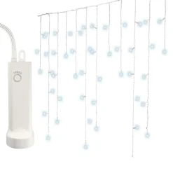 KAEMINGK Stalactite lumineuse à piles 14 m 384 LED câble blanc Durawise Blanc froid Discount