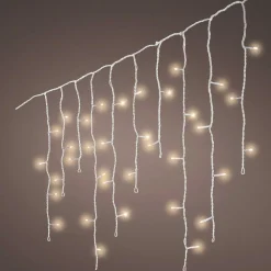 KAEMINGK Stalactite lumineuse à piles 14 m 384 LED câble blanc Durawise Blanc chaud New