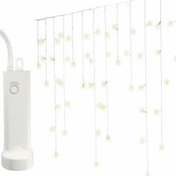 KAEMINGK Stalactite lumineuse à piles 14 m 384 LED câble blanc Durawise Blanc chaud New