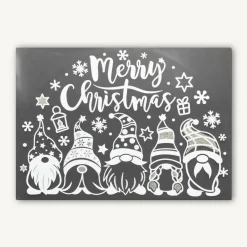 JJA Sticker vitrostatique pour fenêtre (40 x 28,5 cm) Joyeux Noël les Lutins Blanc Outlet