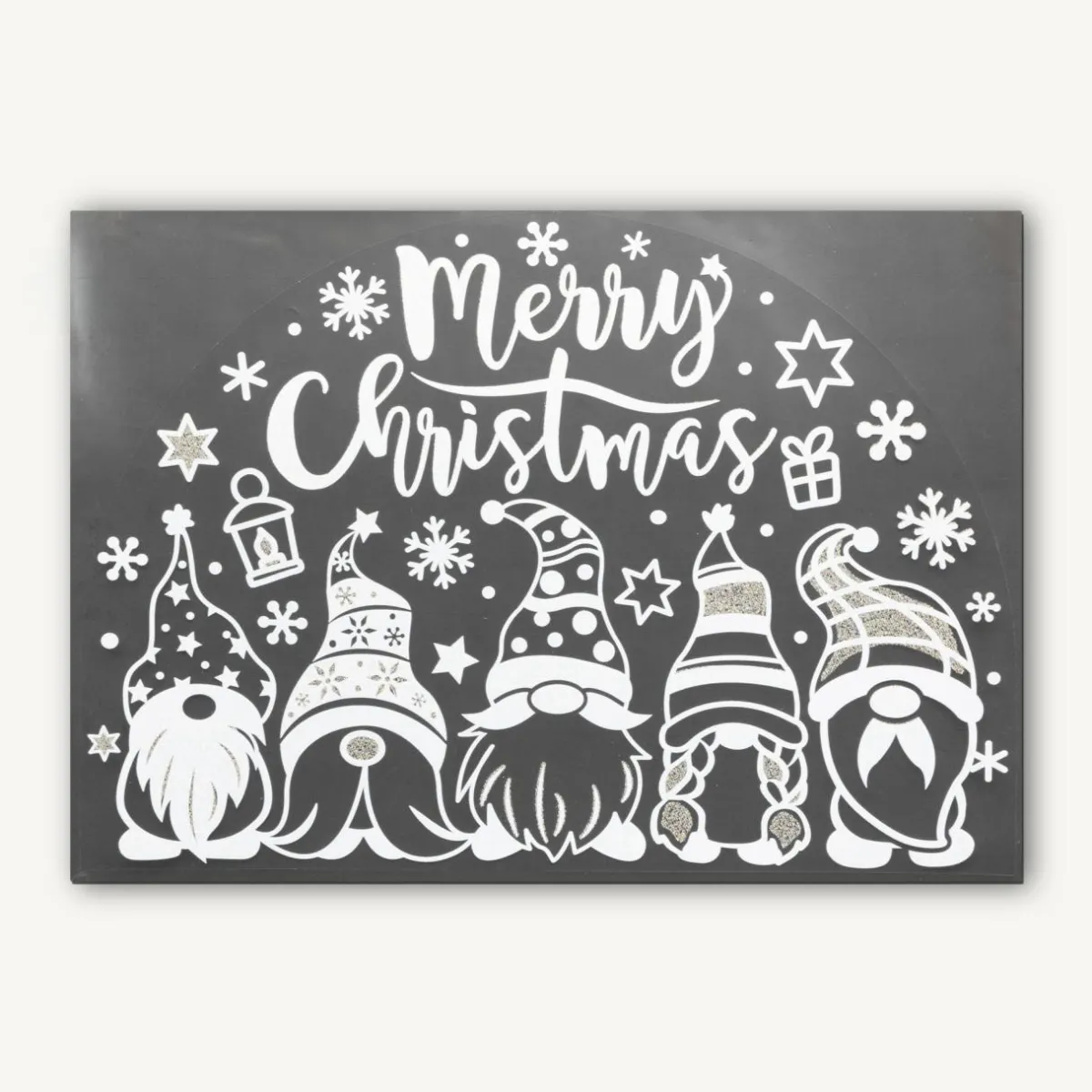 JJA Sticker vitrostatique pour fenêtre (40 x 28,5 cm) Joyeux Noël les Lutins Blanc Outlet