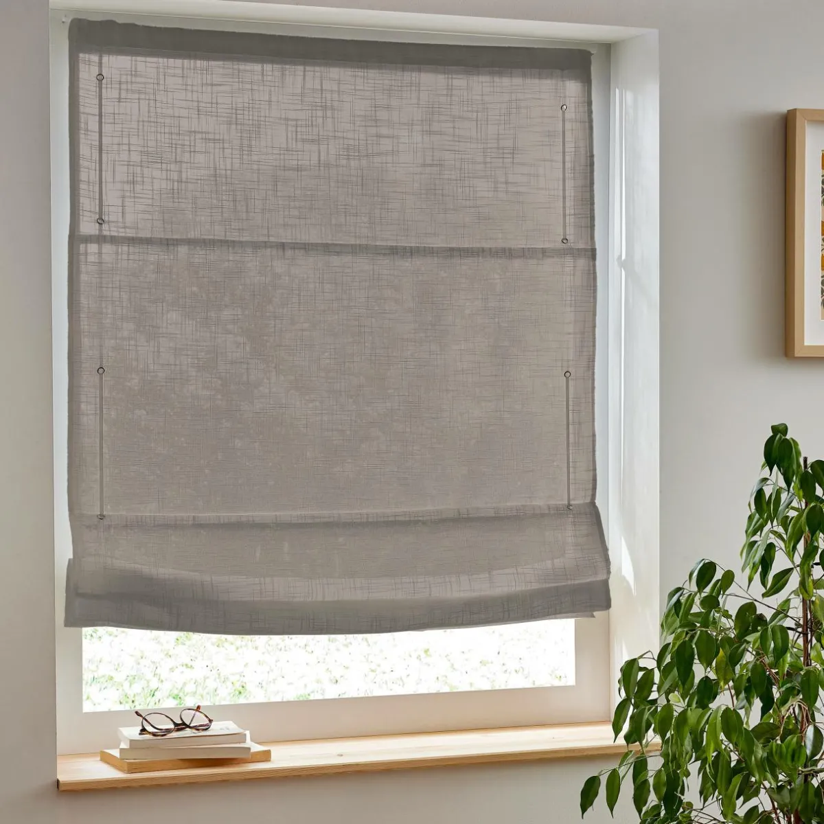 EMINZA Store bateau passe-tringle (90 x 180 cm) Robin Taupe Hot