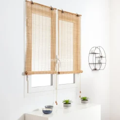 LUANCE Store enrouleur à baguettes (90 x 180 cm) Bambou Naturel Sable Outlet