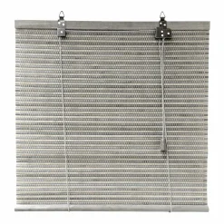 LUANCE Store enrouleur à lattes (60 x 180 cm) Bambou Gris clair et Gris foncé New