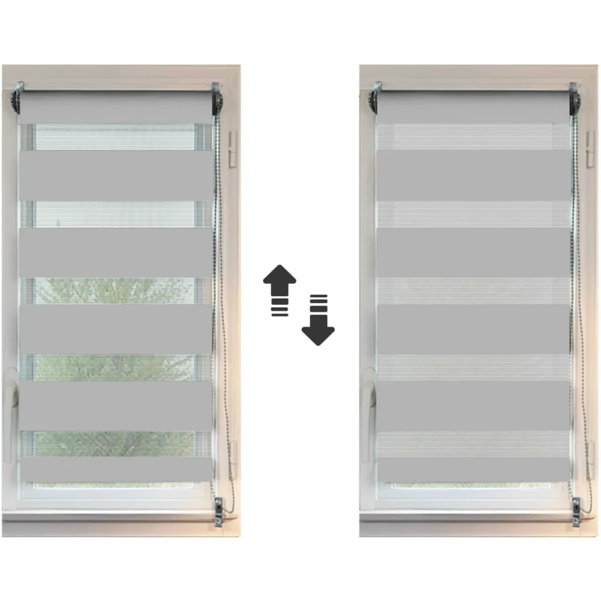 LUANCE Store enrouleur Jour / Nuit (45 x 90 cm) Gris clair Online