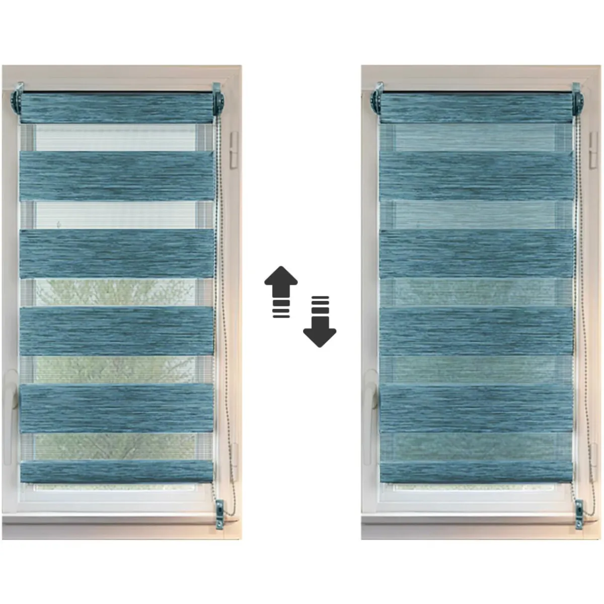 LUANCE Store enrouleur Jour / Nuit (45 x 90 cm) chiné Bleu Online