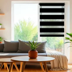 LUANCE Store enrouleur Jour / Nuit (45 x 180 cm) Noir