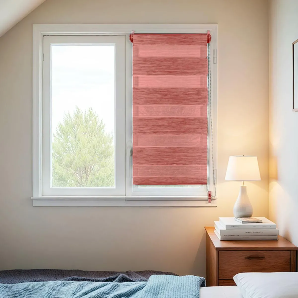 LUANCE Store enrouleur Jour / Nuit (45 x 90 cm) Terracotta Best
