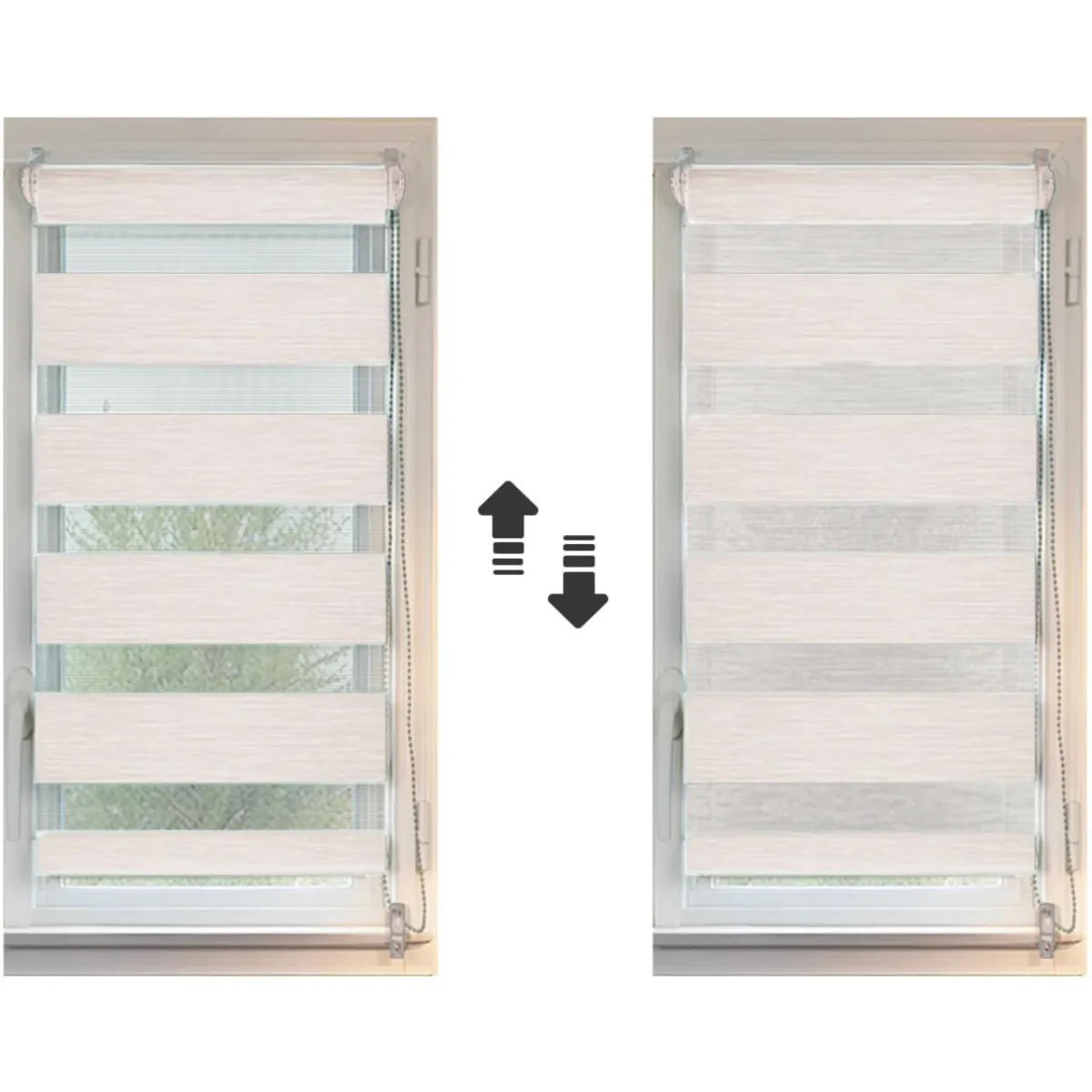 LUANCE Store enrouleur Jour / Nuit (45 x H180 cm) Beige chiné New
