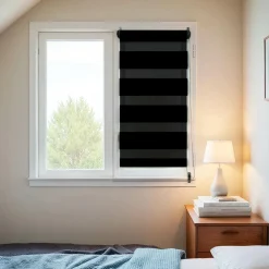 LUANCE Store enrouleur Jour / Nuit (60 x 90 cm) Noir