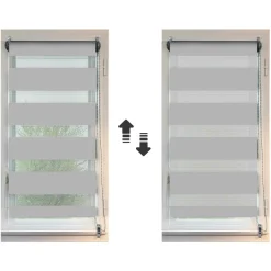 LUANCE Store enrouleur Jour / Nuit (45 x 180 cm) Gris clair Clearance
