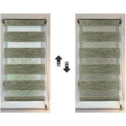 LUANCE Store enrouleur Jour / Nuit (90 x 180 cm) chiné Vert Hot