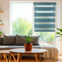 LUANCE Store enrouleur Jour / Nuit (75 x 180 cm) Bleu Sale