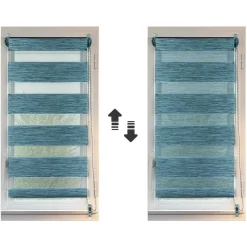 LUANCE Store enrouleur Jour / Nuit (75 x 180 cm) Bleu Sale