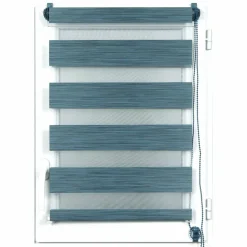 LUANCE Store enrouleur Jour / Nuit (75 x 180 cm) Bleu Sale