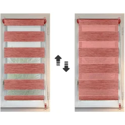 LUANCE Store enrouleur Jour / Nuit (60 x 180 cm) Terracotta Hot