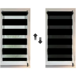 LUANCE Store enrouleur Jour / Nuit (60 x 180 cm) Noir Sale