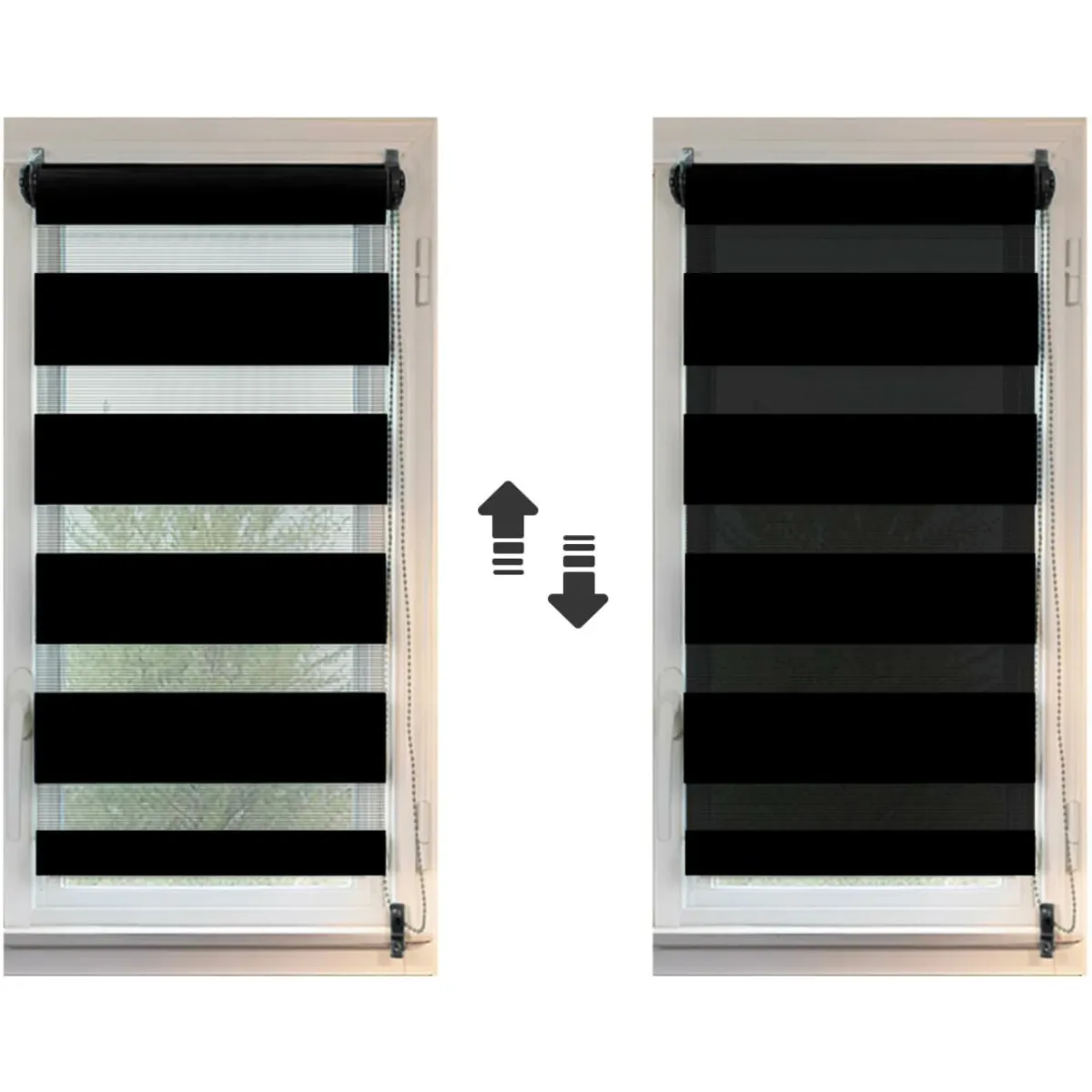 LUANCE Store enrouleur Jour / Nuit (60 x 180 cm) Noir Sale