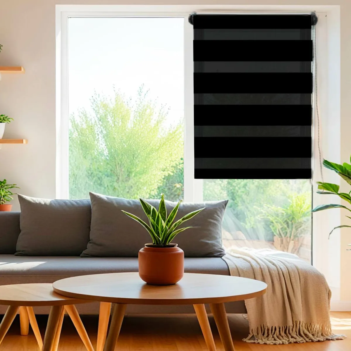 LUANCE Store enrouleur Jour / Nuit (75 x 180 cm) Noir Clearance
