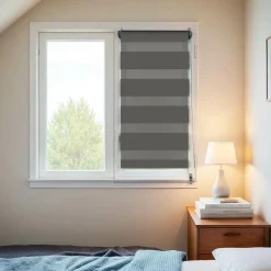 LUANCE Store enrouleur Jour/Nuit (60 x 90 cm) Gris Anthracite New