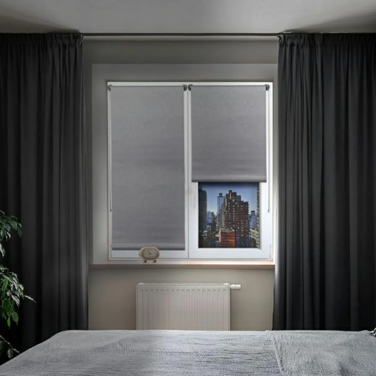 LUANCE Store enrouleur occultant (90 x 180 cm) Lio Gris Discount