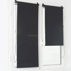 LUANCE Store enrouleur occultant (60 x 90 cm) Uni Noir Hot