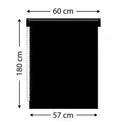 LUANCE Store enrouleur tamisant (60 x 180 cm) Rayures Noir Outlet