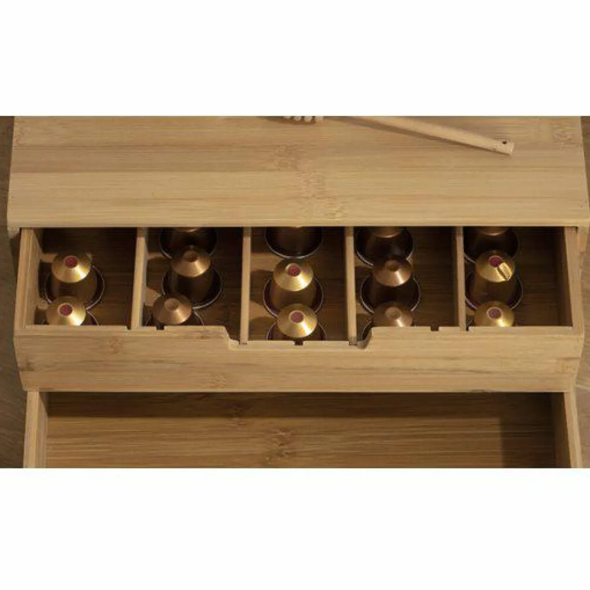 ATMOSPHERA Support à cafetière avec tiroirs range capsule (34 x H14 cm) Siao Naturel Online
