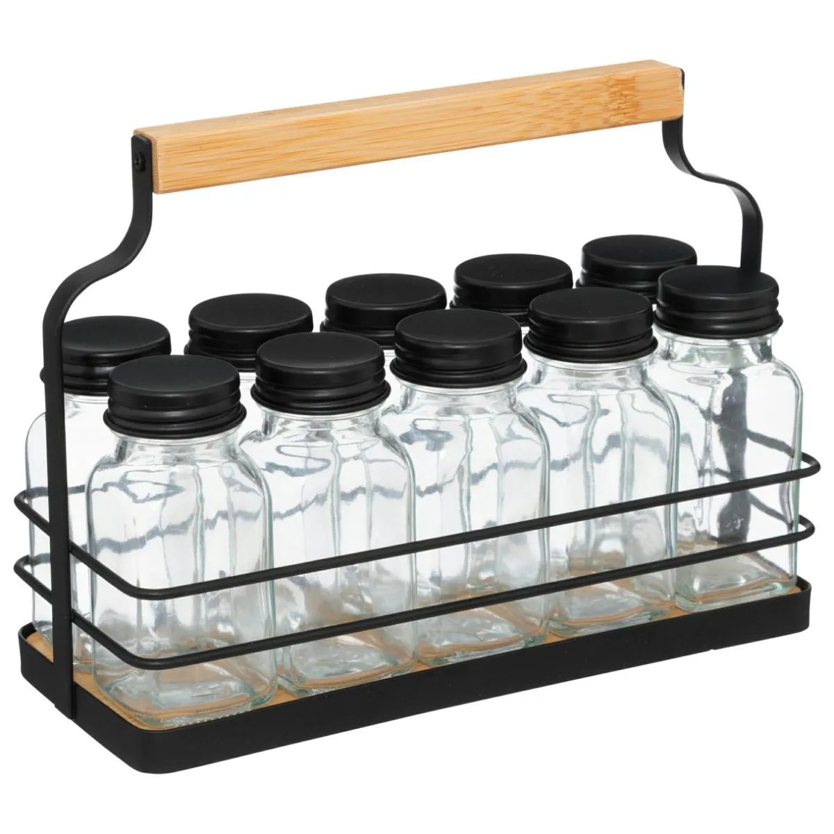 5 Five Simply Smart Support à épices 10 pots (21 x 9 x H16 cm) Easy kitchen Noir New