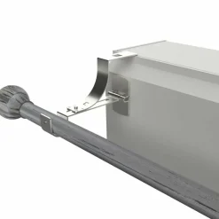 LUANCE Support à tringle pour caisson de volet roulant (L135 / D20 mm) mat Argent Outlet