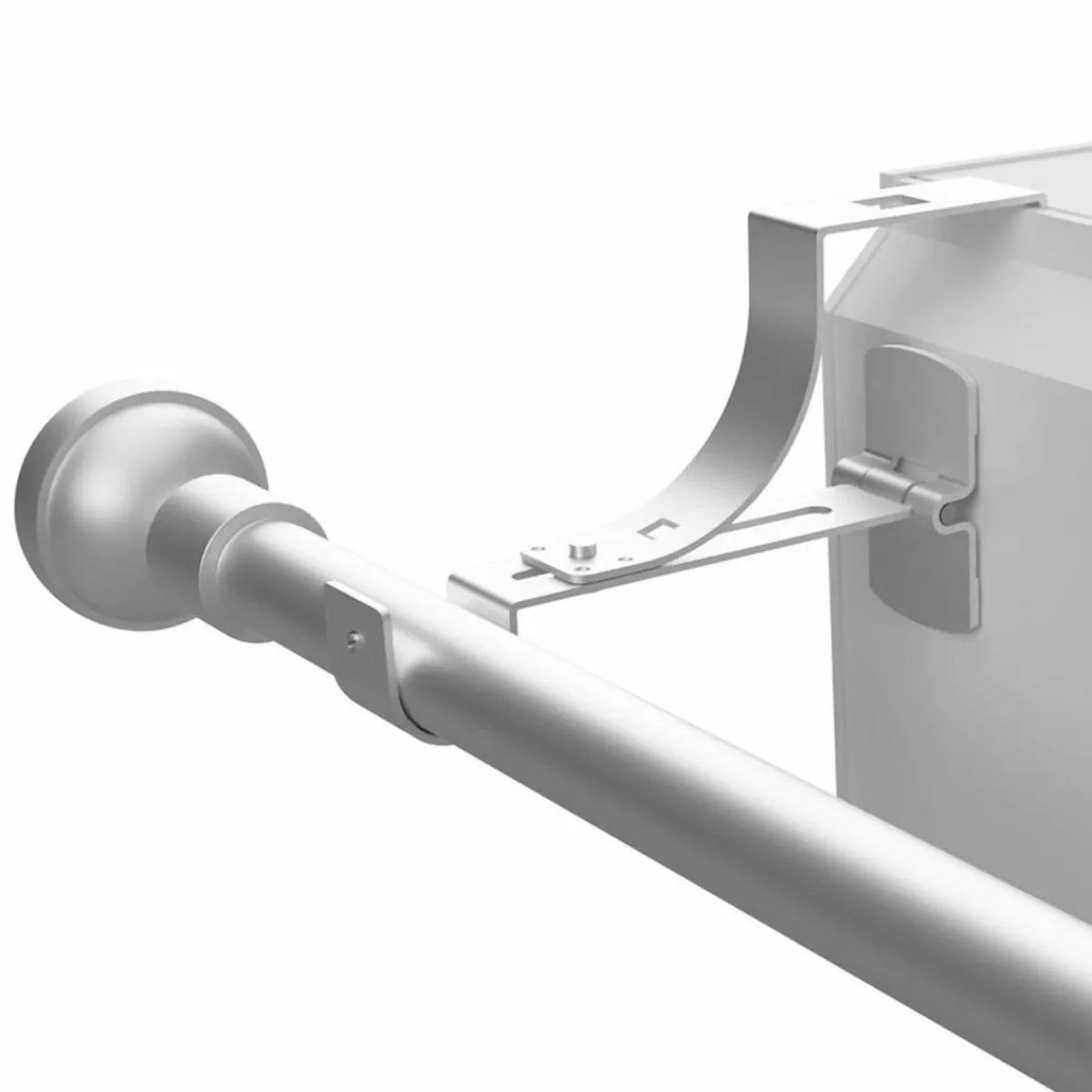 LUANCE Support à tringle pour caisson de volet roulant (L135 / D28 mm) satiné Blanc Clearance