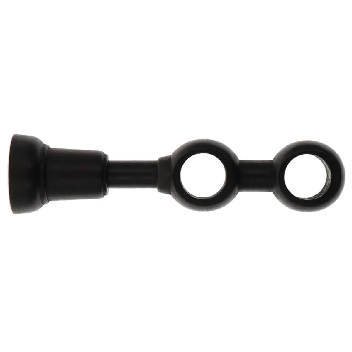 LUANCE Support tringle double fixe en bois (L21.5 cm/ D28) Nils mat Noir New