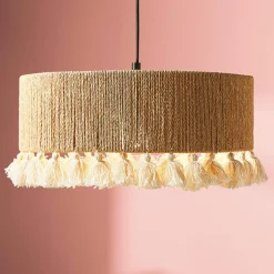 OSTARIA Suspension cercle à pompons et corde (D35 cm) Airo Naturel Sale