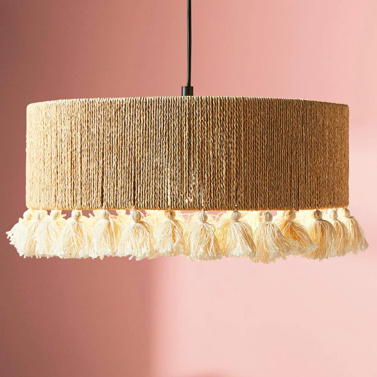 OSTARIA Suspension cercle à pompons et corde (D35 cm) Airo Naturel Sale